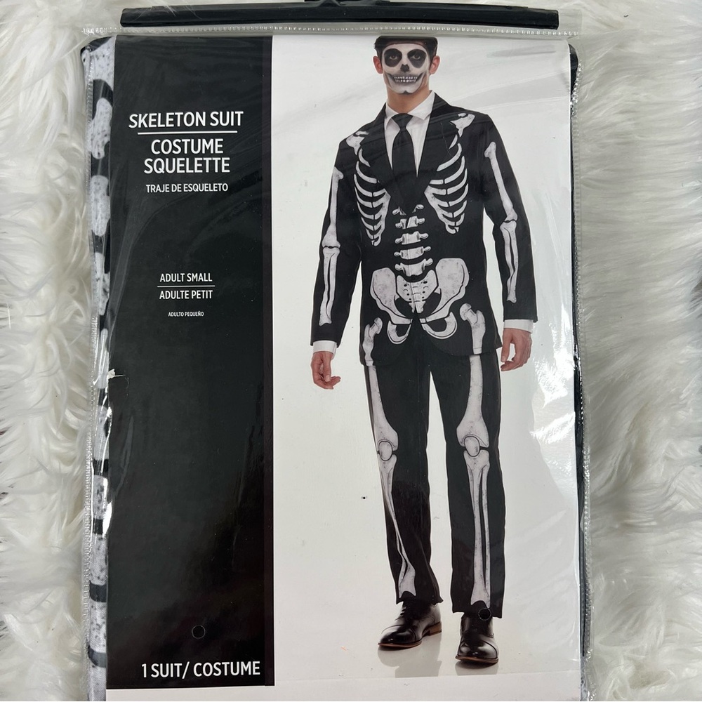 Skeleton Suit Costume Men’s S jacket and pants